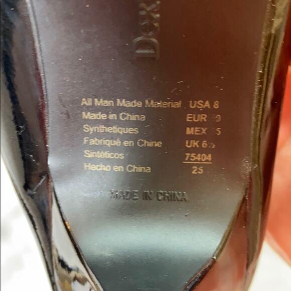 Dexter Patten Black Heels with Gold Buttons 8 - Picture 8 of 8